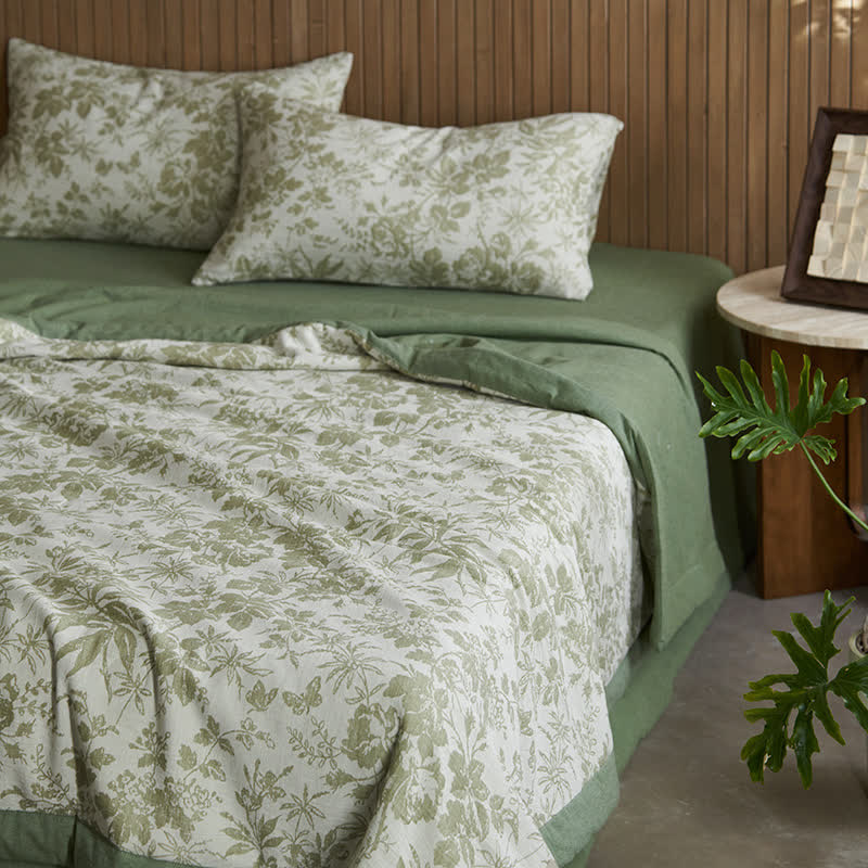 Floral Butterfly Bedding Set | Cotton Gauze | 4 Pieces