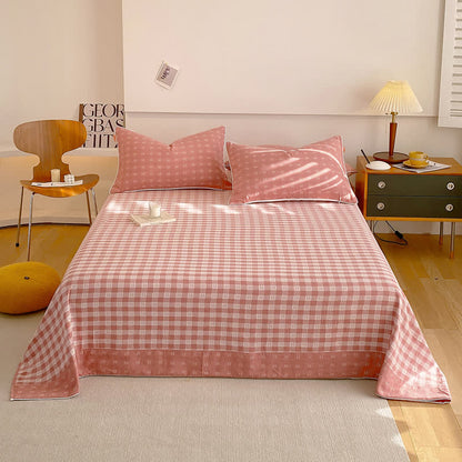Cotton Gauze Plaid Coverlet | 100% Organic Cotton | Twin Size