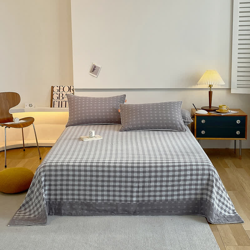 Cotton Gauze Plaid Coverlet | 100% Organic Cotton | Twin Size
