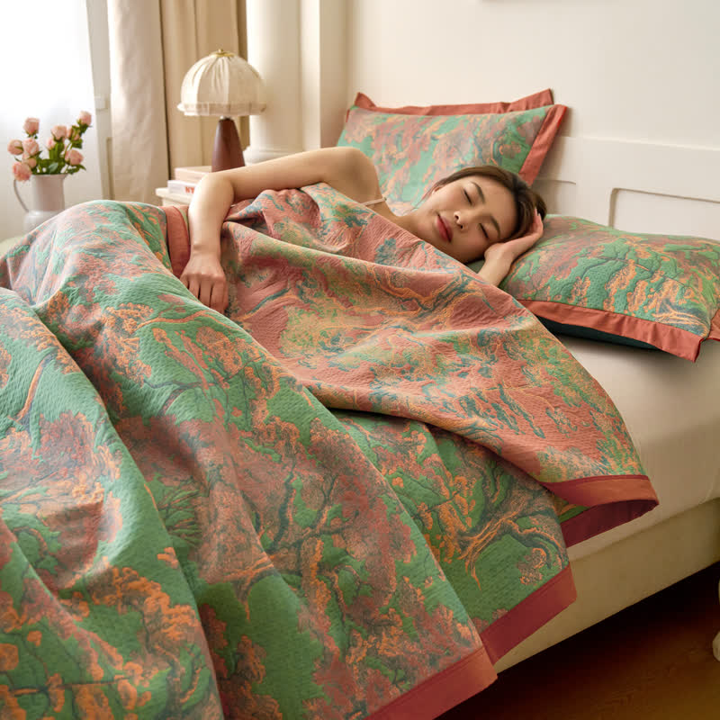 Cotton Gauze Quilt | Forest-Themed Patterns | Full, Queen, King Sizes