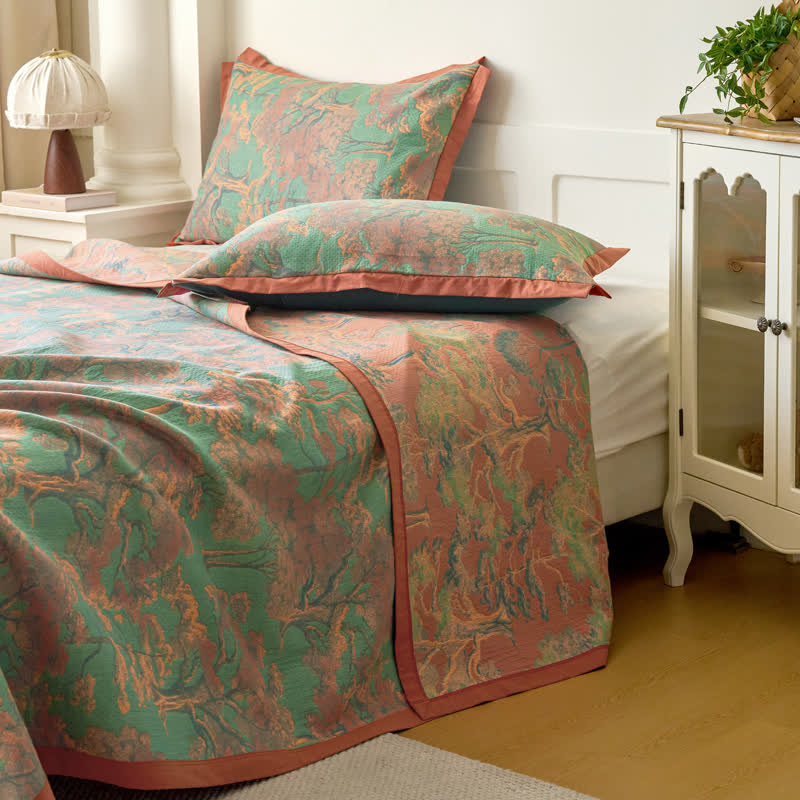 Cotton Gauze Quilt | Forest-Themed Patterns | Full, Queen, King Sizes
