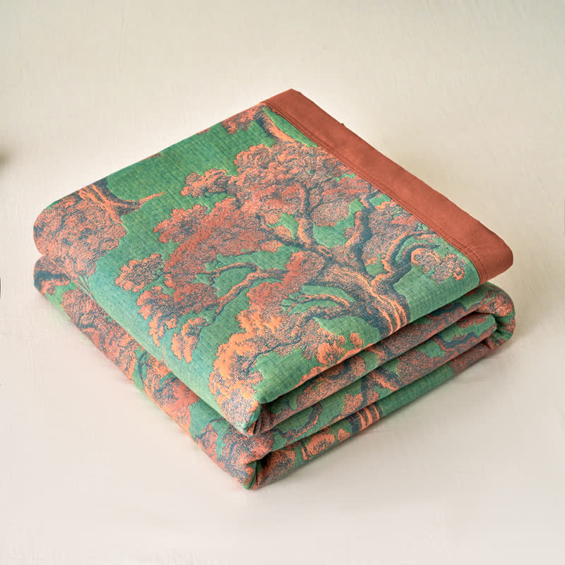 Cotton Gauze Quilt | Forest-Themed Patterns | Full, Queen, King Sizes