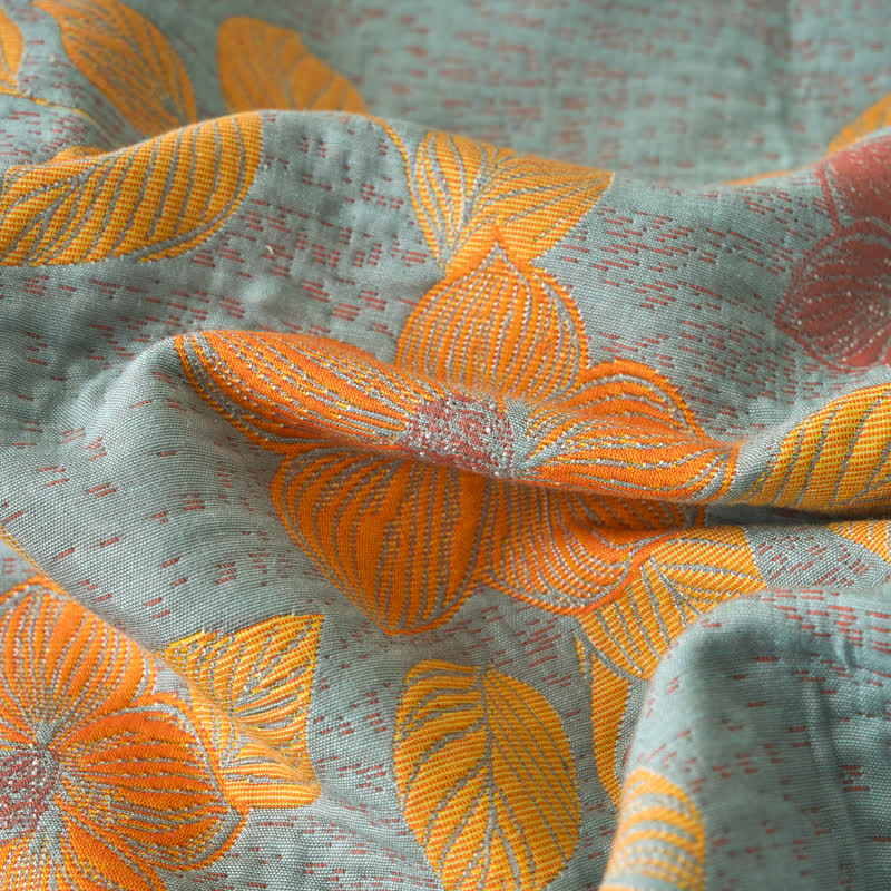 Floral Cotton Gauze Blanket | Yarn-Dyed | 59" x 79"