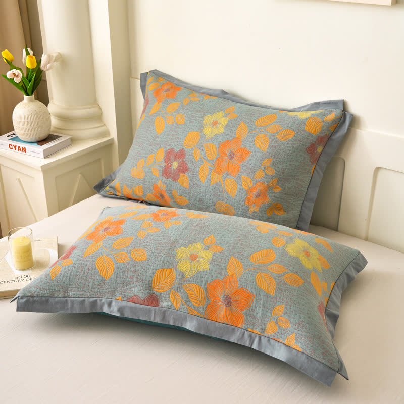 Yarn-Dyed Floral Cotton Quilt | Eco-Friendly 100% Cotton | Available in Full, Queen, King Sizes