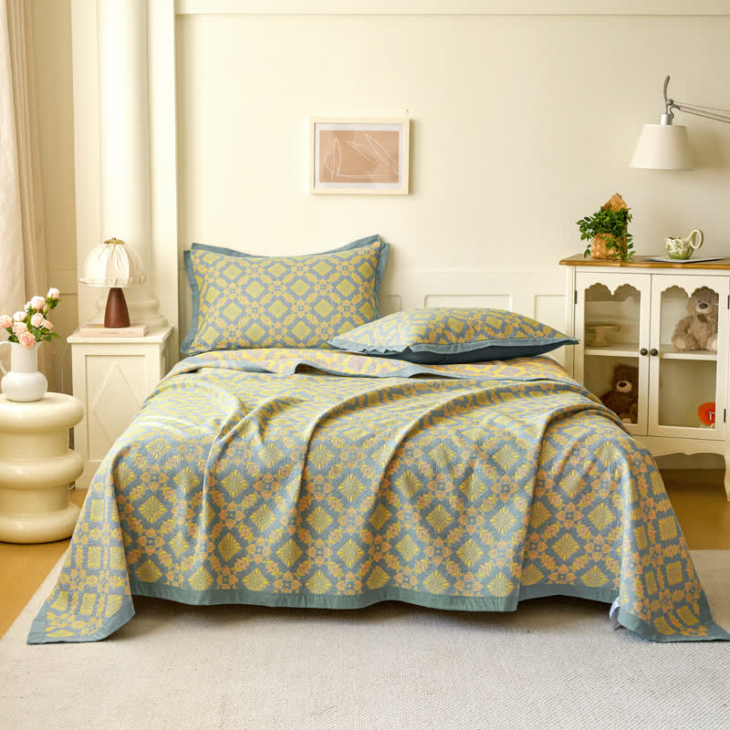 Cotton Jacquard Quilt | Lightweight Eco-Friendly Fabric | Full, Queen, King Sizes