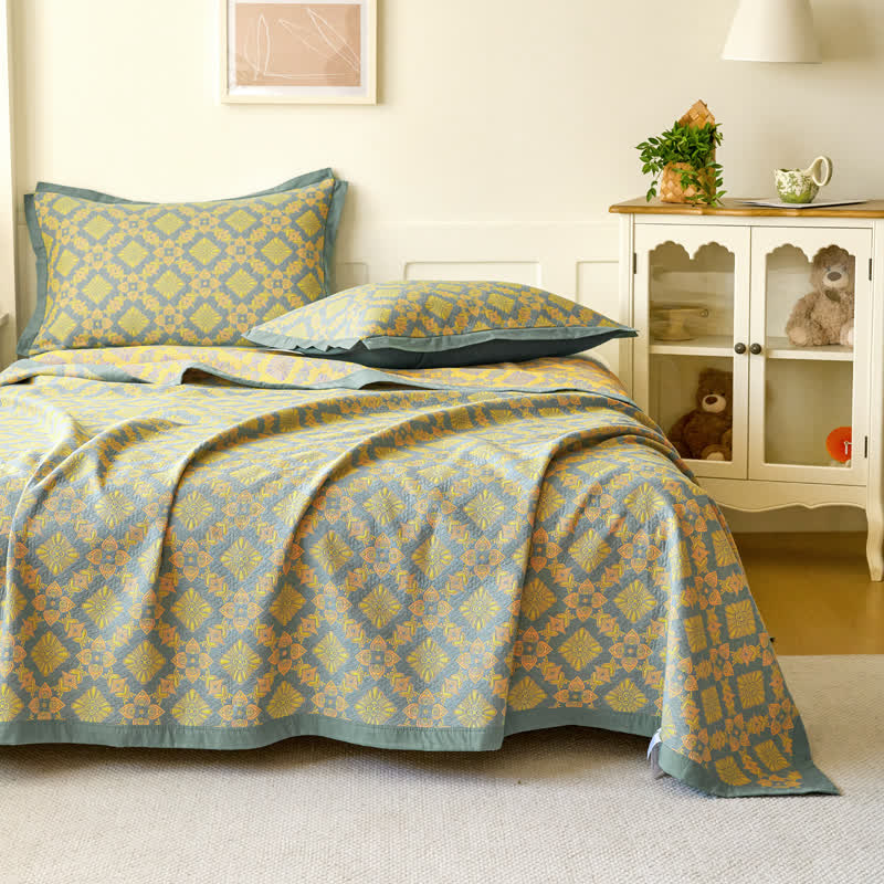 Cotton Jacquard Quilt | Lightweight Eco-Friendly Fabric | Full, Queen, King Sizes