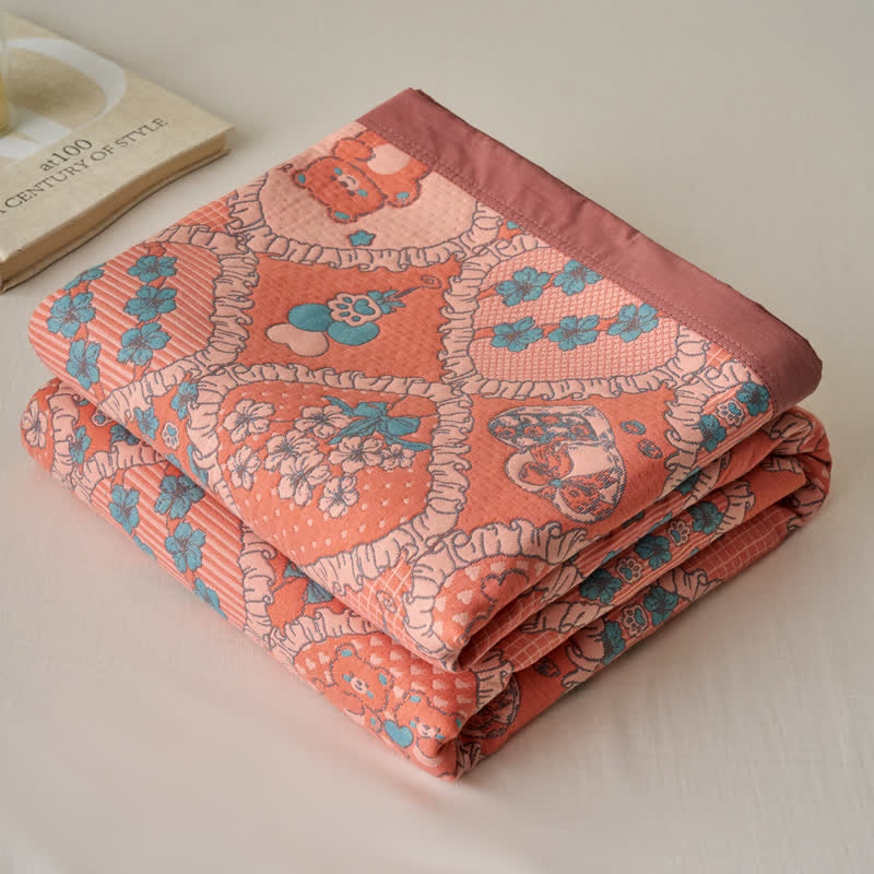 Cotton Quilt | Eco-Friendly Jacquard Bear Design | Full, Queen, King Sizes