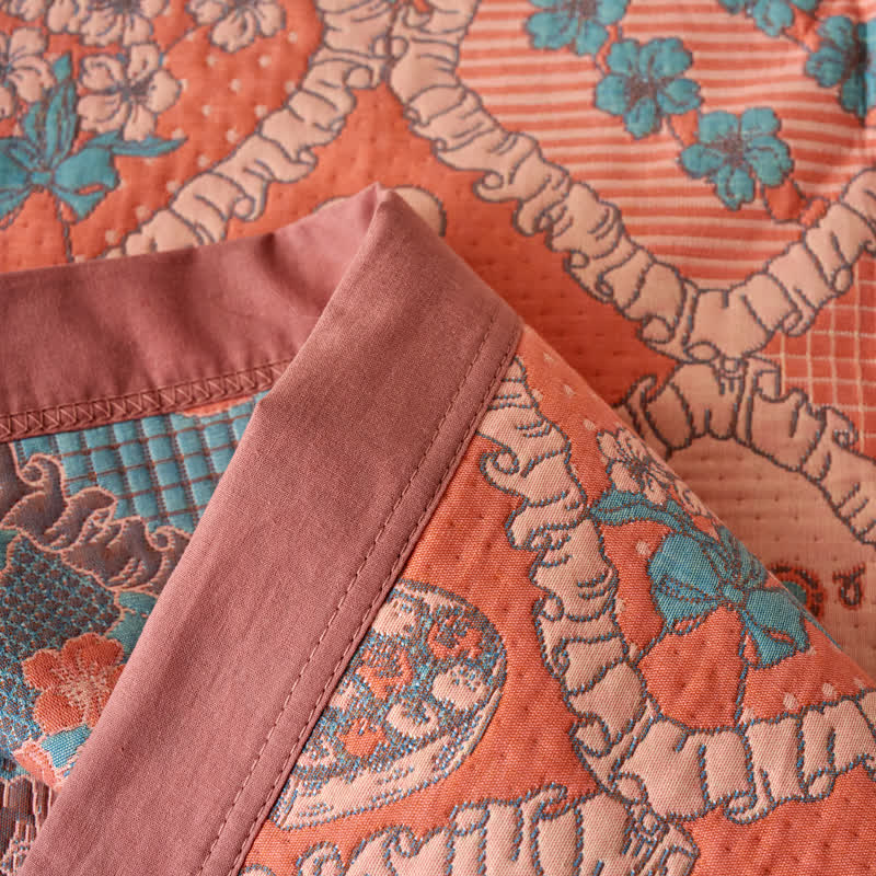 Bear Blanket | Double Layer Gauze Jacquard Cotton | 59" x 79"
