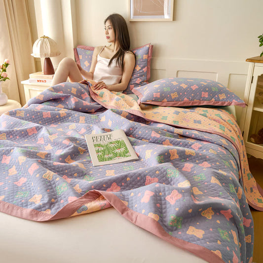 Cotton Gauze Reversible Quilt | Eco-Friendly Softness | Available in Full, Queen, King Sizes