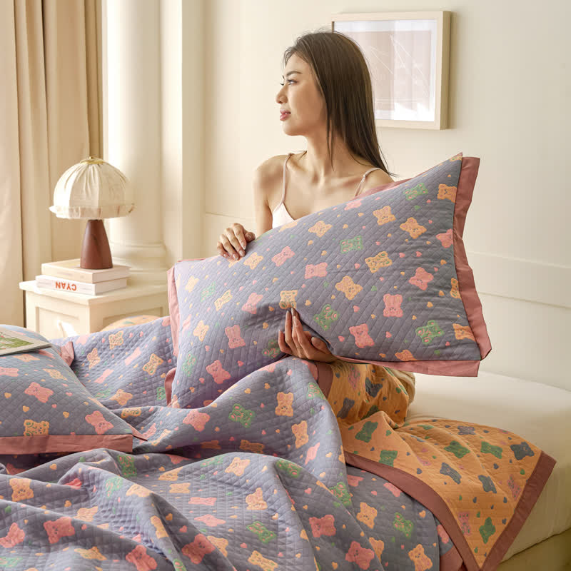 Cotton Gauze Reversible Quilt | Eco-Friendly Softness | Available in Full, Queen, King Sizes
