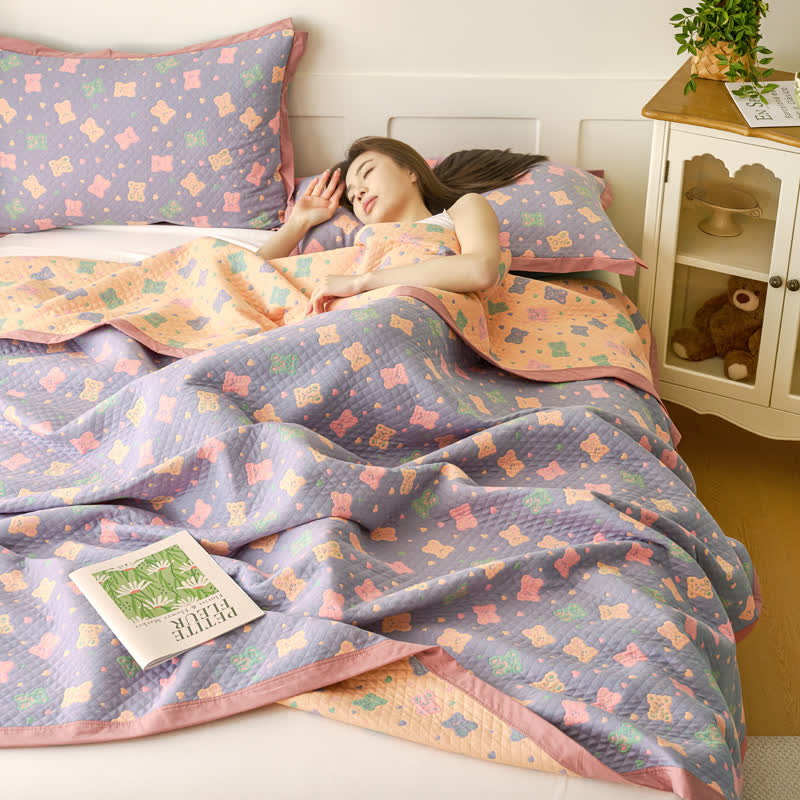 Cotton Gauze Reversible Quilt | Eco-Friendly Softness | Available in Full, Queen, King Sizes