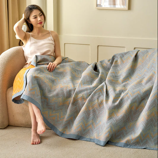 Cotton Gauze Jacquard Blanket | Lightweight & Breathable | Multiple Sizes Available