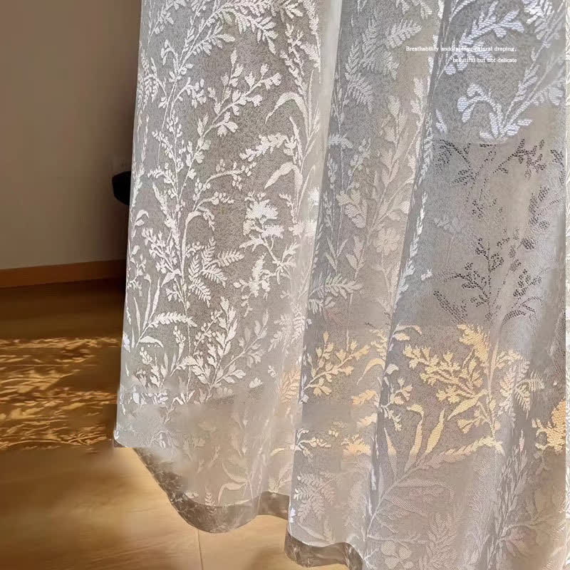 Sheer Gauze Curtain | Hollow Out Branches and Leaves Design | Multiple Sizes