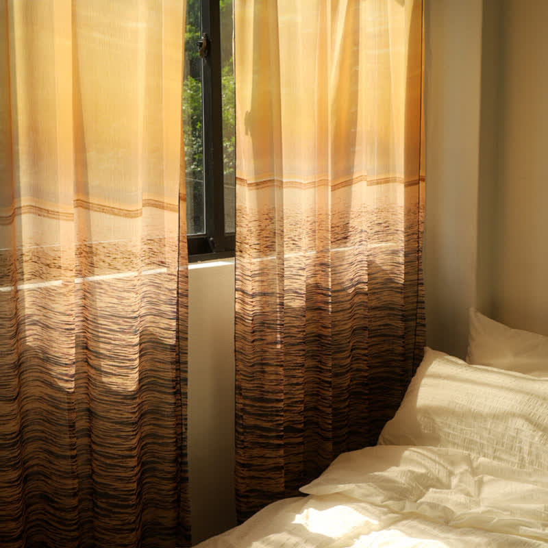 Sheer Chiffon Curtain | Vibrant Orange | 59"W x 67"L