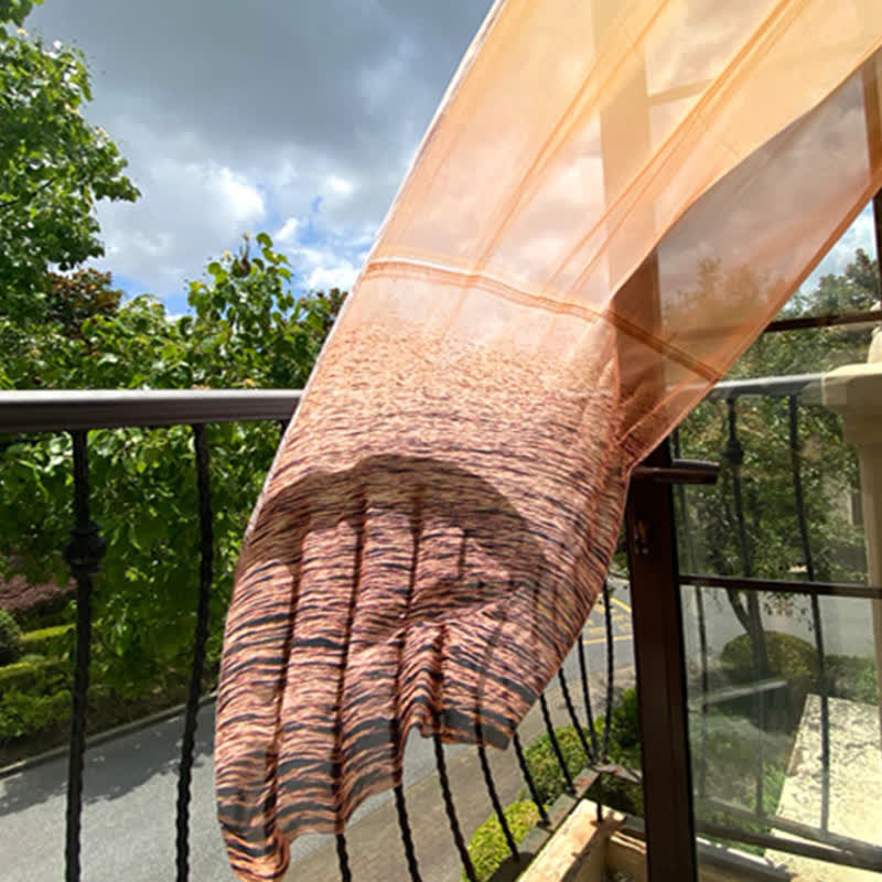 Sheer Chiffon Curtain | Vibrant Orange | 59"W x 67"L