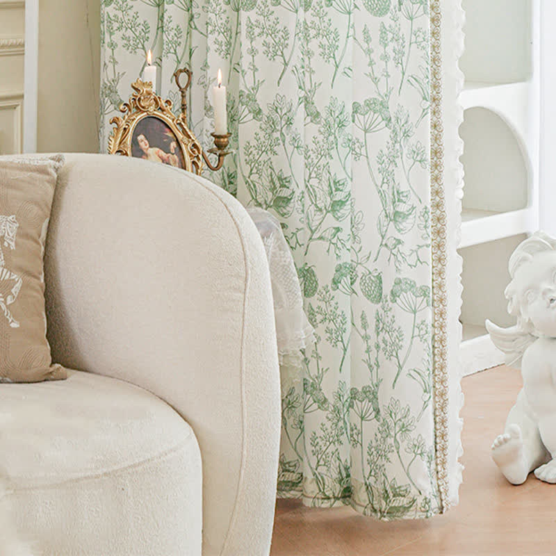 Pinecone Ruffle Curtain | Lightweight Gauze Polyester | 59"x107"