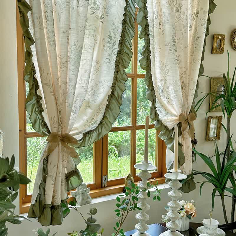 Bamboo Ruffle Curtain | Semi-Blackout Fabric | Multiple Sizes