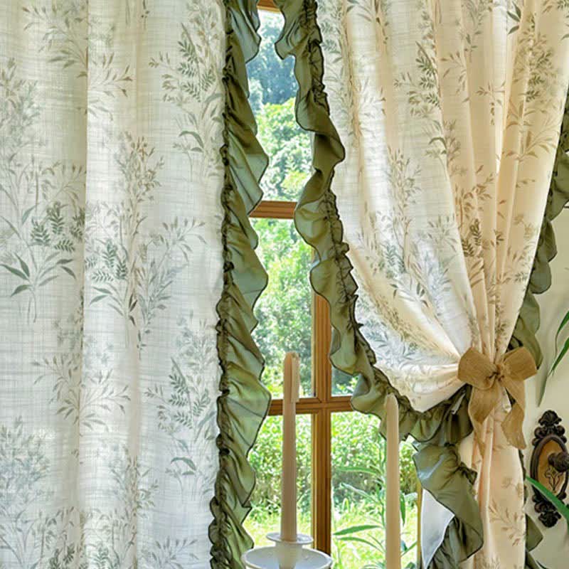 Bamboo Ruffle Curtain | Semi-Blackout Fabric | Multiple Sizes