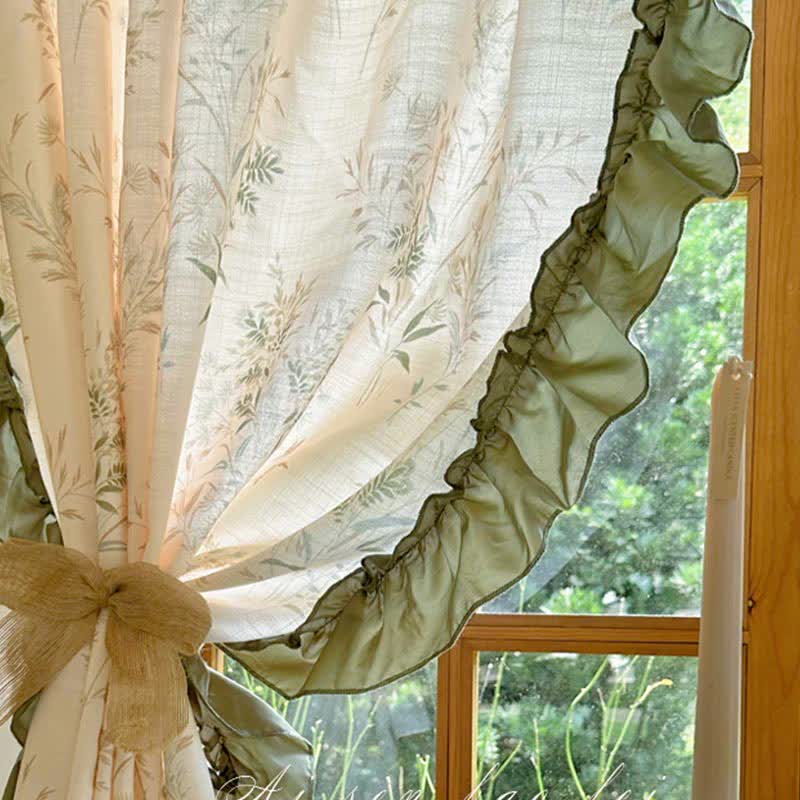 Bamboo Ruffle Curtain | Semi-Blackout Fabric | Multiple Sizes