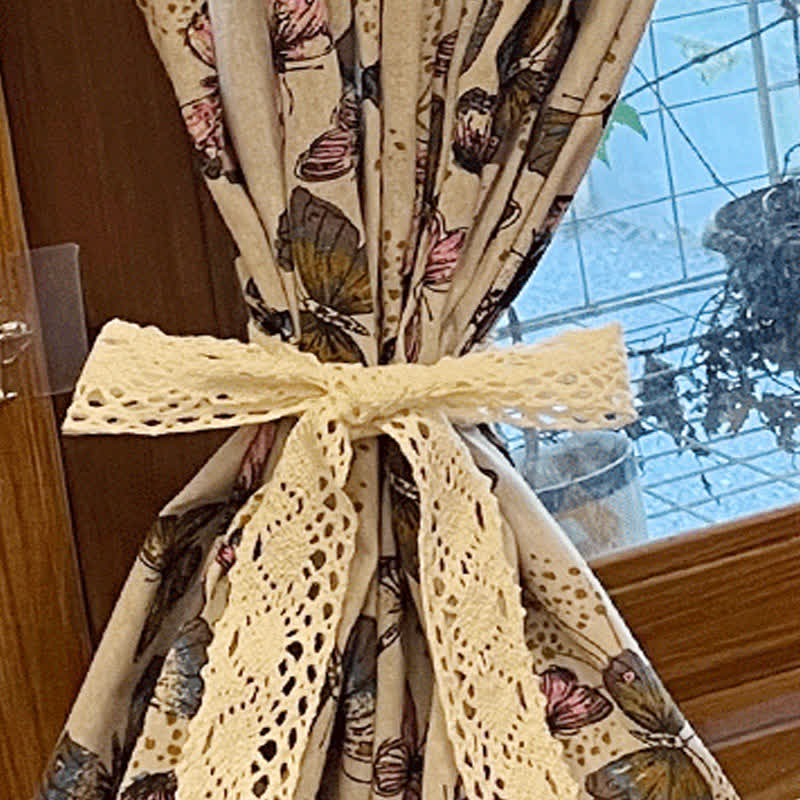 Butterfly Printed Curtain | Cotton Linen Blend | Multiple Sizes