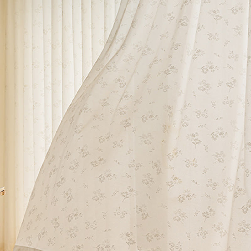Jacquard Floral Sheer Curtain | Lightweight Polyester | 59"x107"