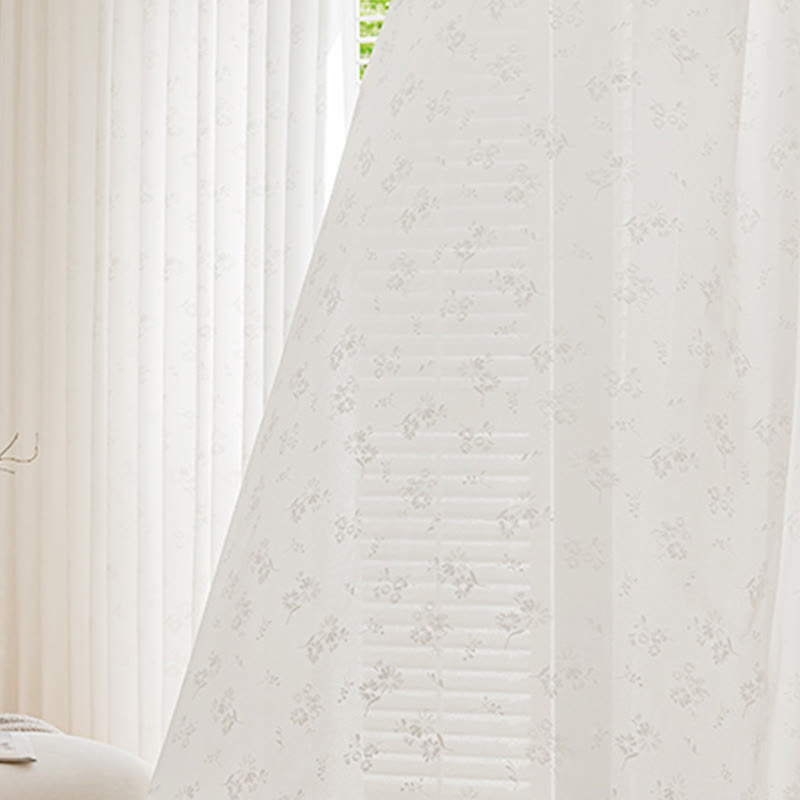 Jacquard Floral Sheer Curtain | Lightweight Polyester | 59"x107"