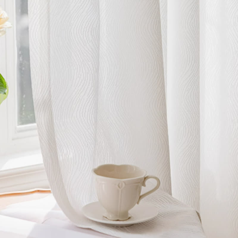 Jacquard Floral Sheer Curtain | Lightweight Polyester | 59"x107"