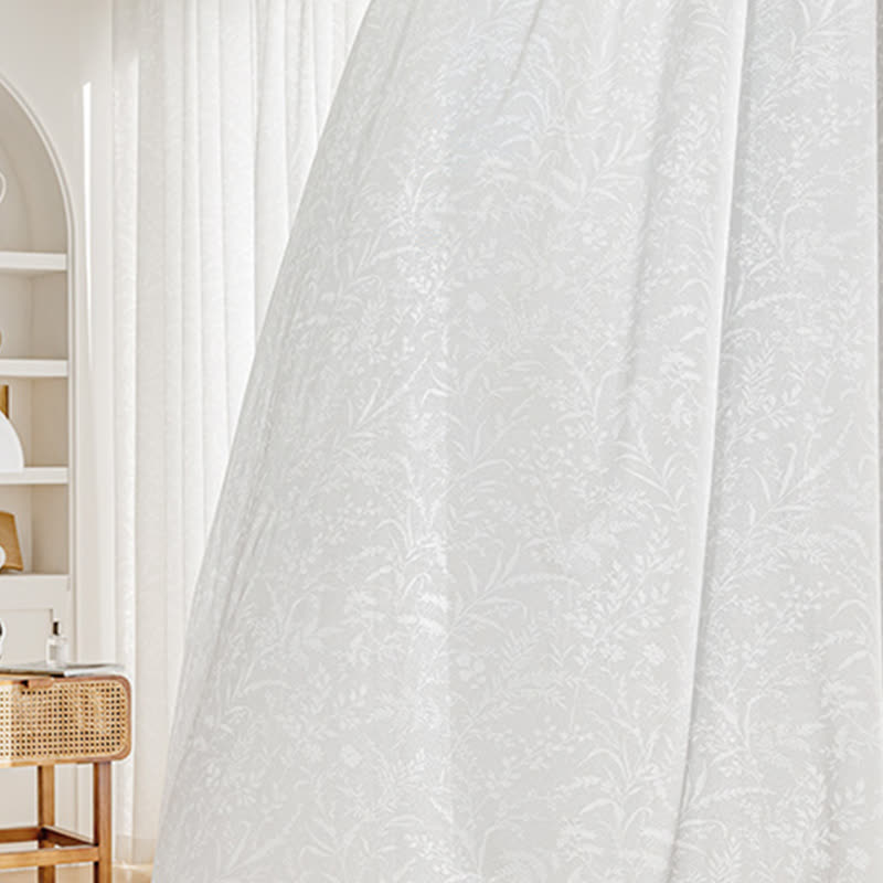 Jacquard Floral Sheer Curtain | Lightweight Polyester | 59"x107"