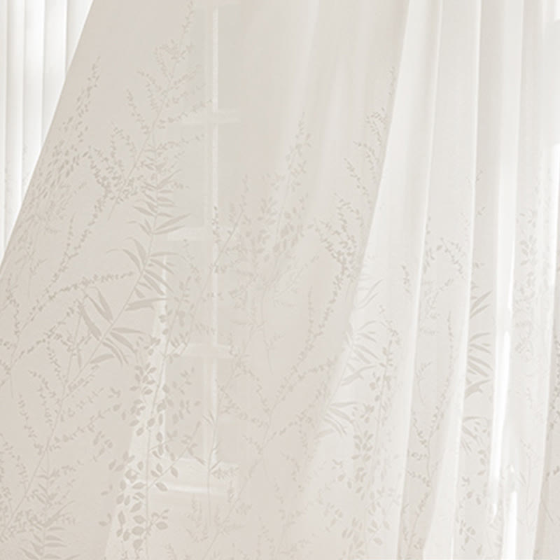 Jacquard Floral Sheer Curtain | Lightweight Polyester | 59"x107"