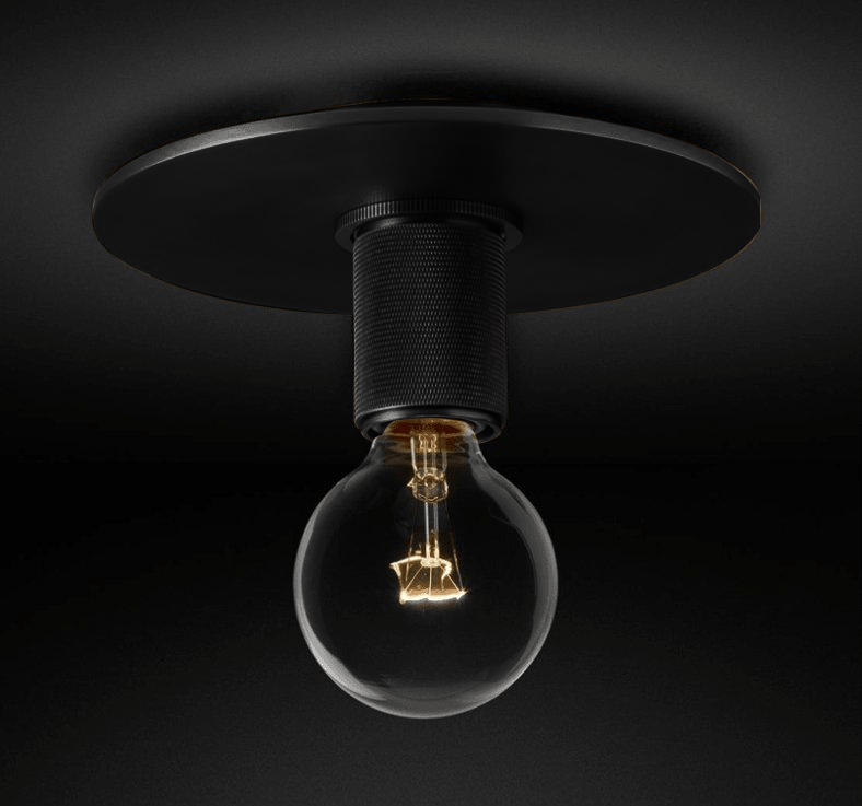 Flush Mount Ceiling Light | Brass & Clear Glass | Minimalist Design