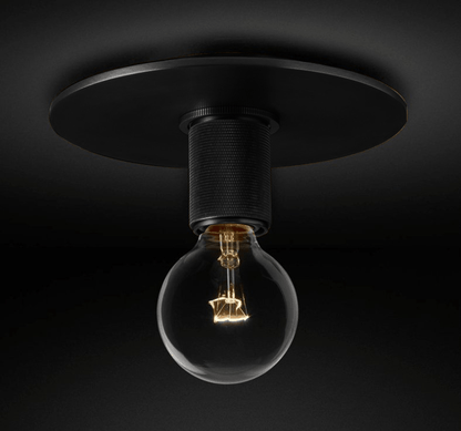 Flush Mount Ceiling Light | Brass & Clear Glass | Minimalist Design