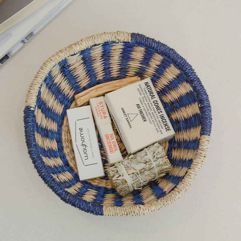Natural Seagrass Storage Basket | Hand-Woven | 10.24" x 10.24" x 5.31"