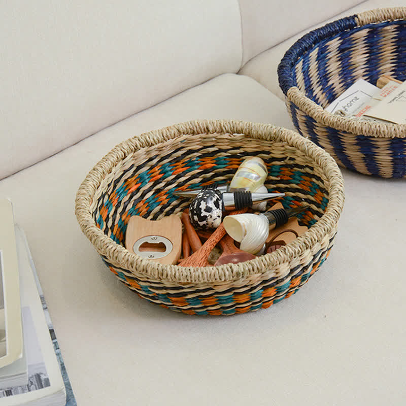 Natural Seagrass Storage Basket | Hand-Woven | 10.24" x 10.24" x 5.31"
