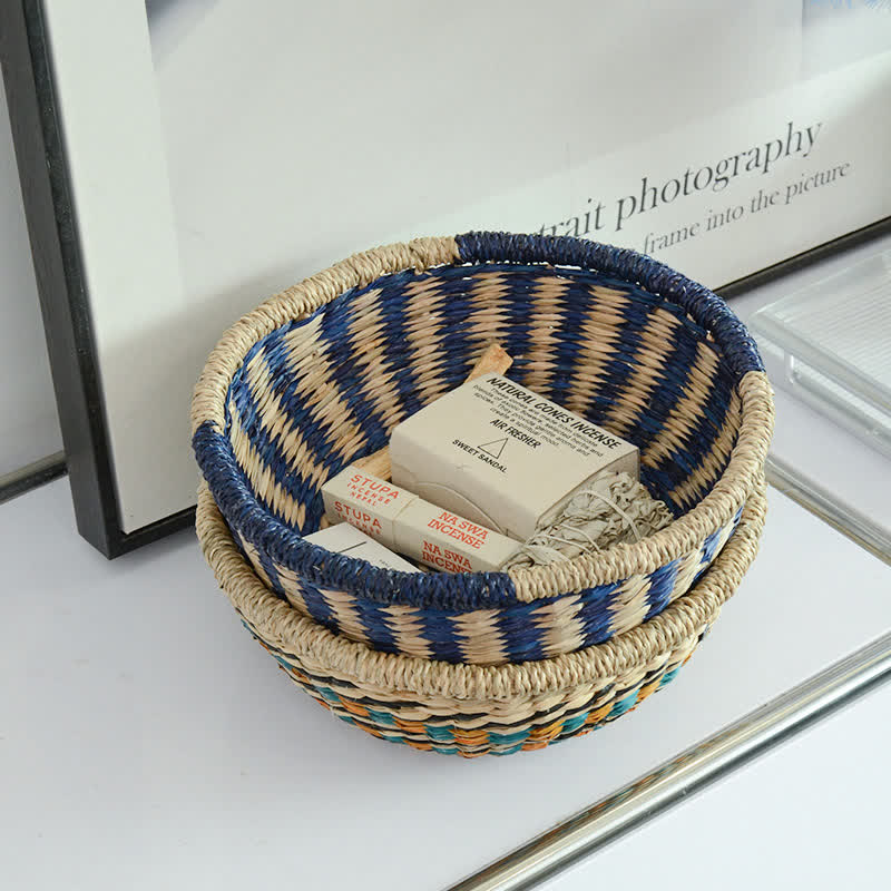 Natural Seagrass Storage Basket | Hand-Woven | 10.24" x 10.24" x 5.31"