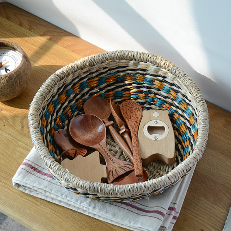 Natural Seagrass Storage Basket | Hand-Woven | 10.24" x 10.24" x 5.31"