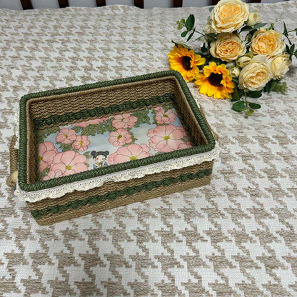 Rustic Storage Basket | Hand-Woven Jute Rope | Natural Color