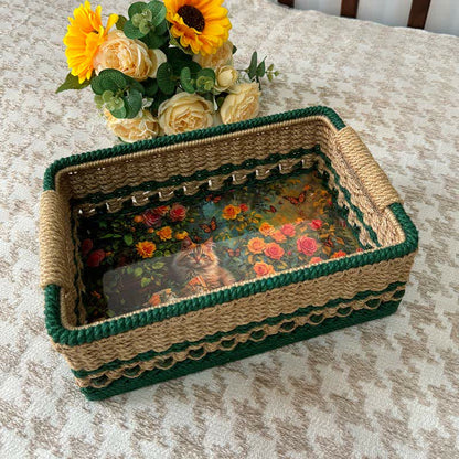 Rustic Storage Basket | Hand-Woven Jute Rope | Natural Color