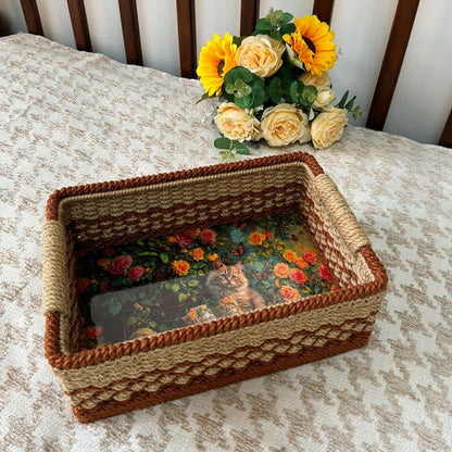 Rustic Storage Basket | Hand-Woven Jute Rope | Natural Color