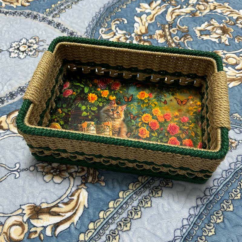Rustic Storage Basket | Hand-Woven Jute Rope | Natural Color