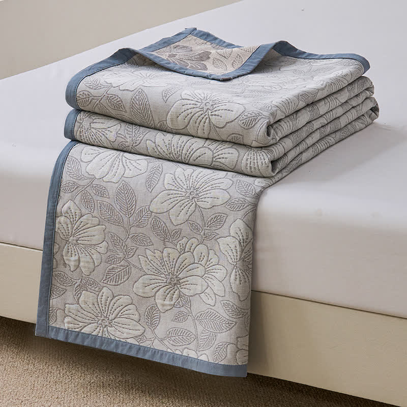 Cotton Gauze Quilt | Floral Design | Full, Queen, King Sizes