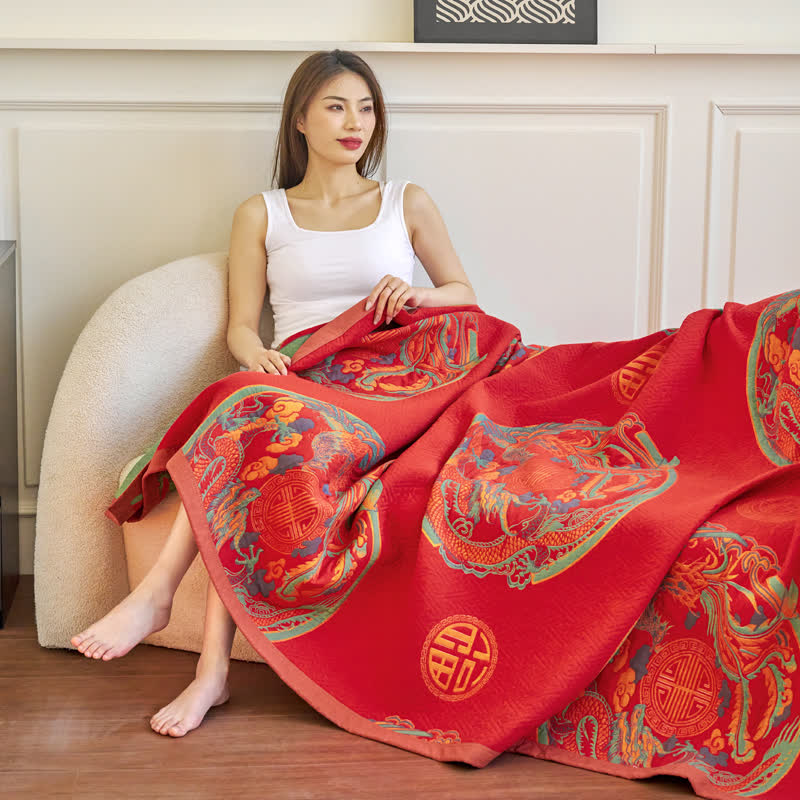 Vintage Reversible Cotton Gauze Blanket | Lightweight & Soft | Available in Multiple Sizes