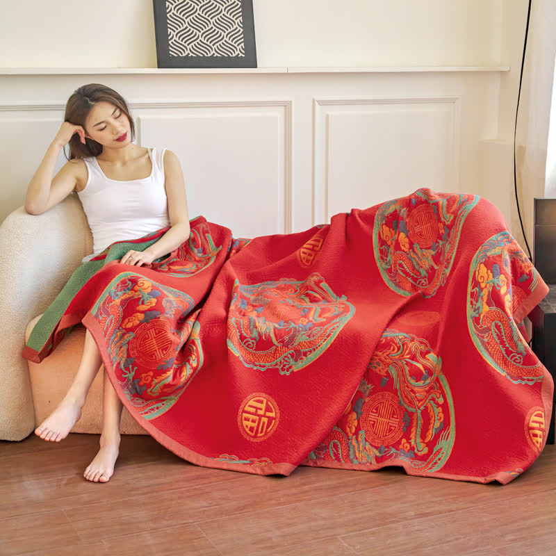 Vintage Reversible Cotton Gauze Blanket | Lightweight & Soft | Available in Multiple Sizes