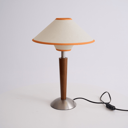 Talonwood Table Lamp | Walnut Wood & Fabric Shade | 30cm Diameter