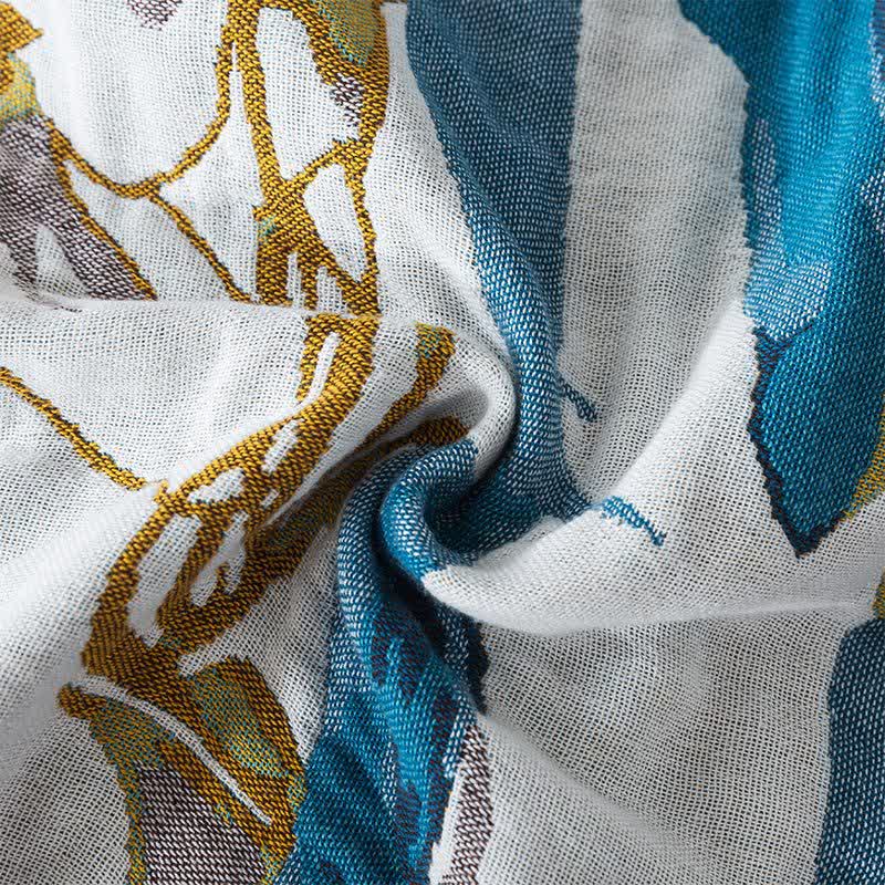 Cotton Jacquard Blanket | Intricate Peacock Design | 59"x79"