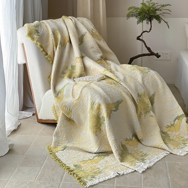 Reversible Cotton Gauze Quilt | Floral Motifs | Full/Queen Size