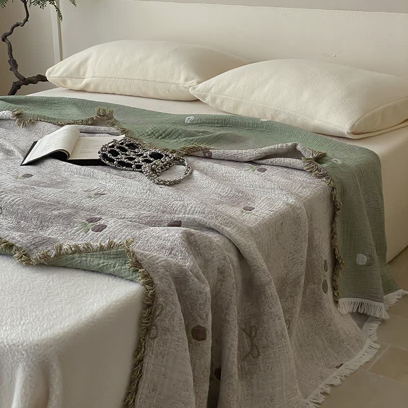 Reversible Cotton Sofa Blanket | Lightweight Gauze | 59"x79"
