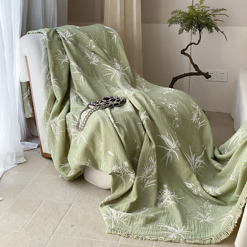 Bamboo Reversible Sofa Blanket | Premium Cotton Gauze | 59" x 79"