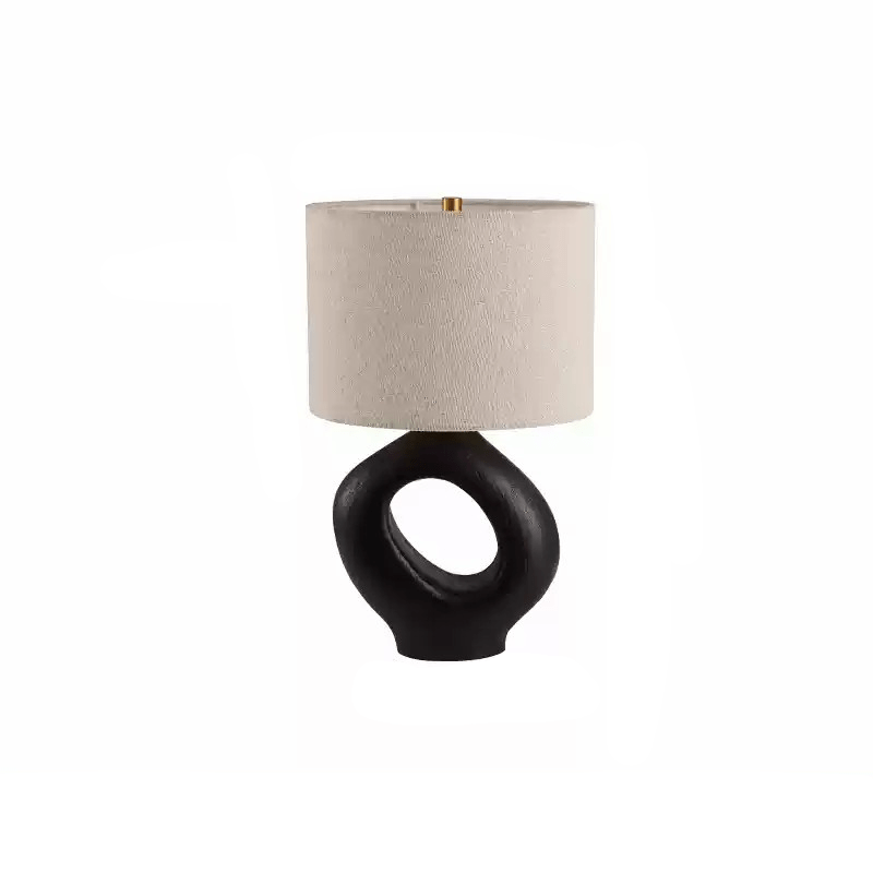 Based on the provided data:1.  Core product: Table Lamp
2.  Selling points: Sculptural design, ceramic base, available colors, fabric shade
3.  New title: Sculptural Table Lamp | Ceramic Base | Beige, Black, White, Grey