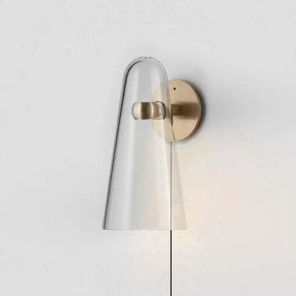 Conical Glass Wall Lamp | Iron, Metal & Glass | Gold, Nickel, Black Finishes