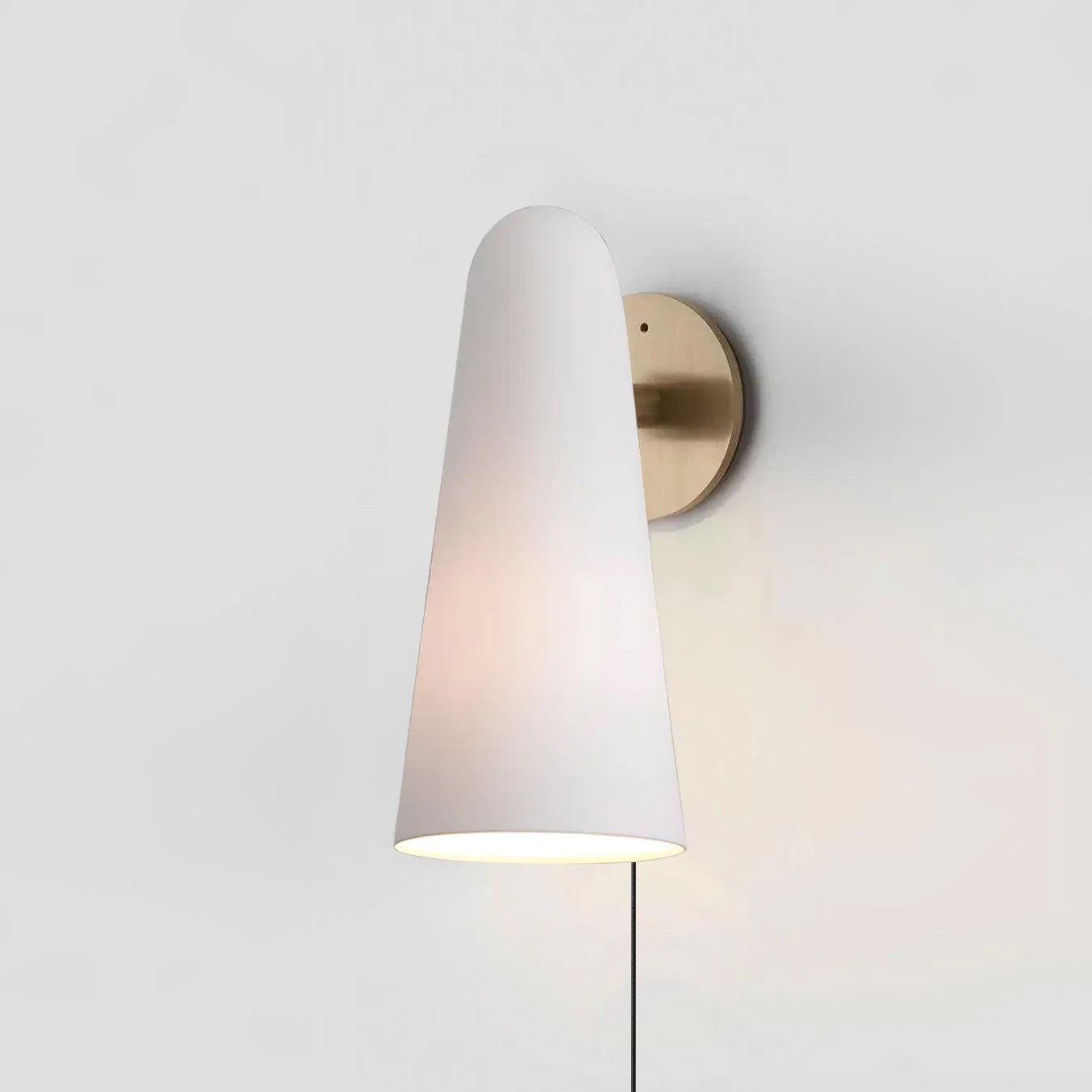 Conical Glass Wall Lamp | Iron, Metal & Glass | Gold, Nickel, Black Finishes